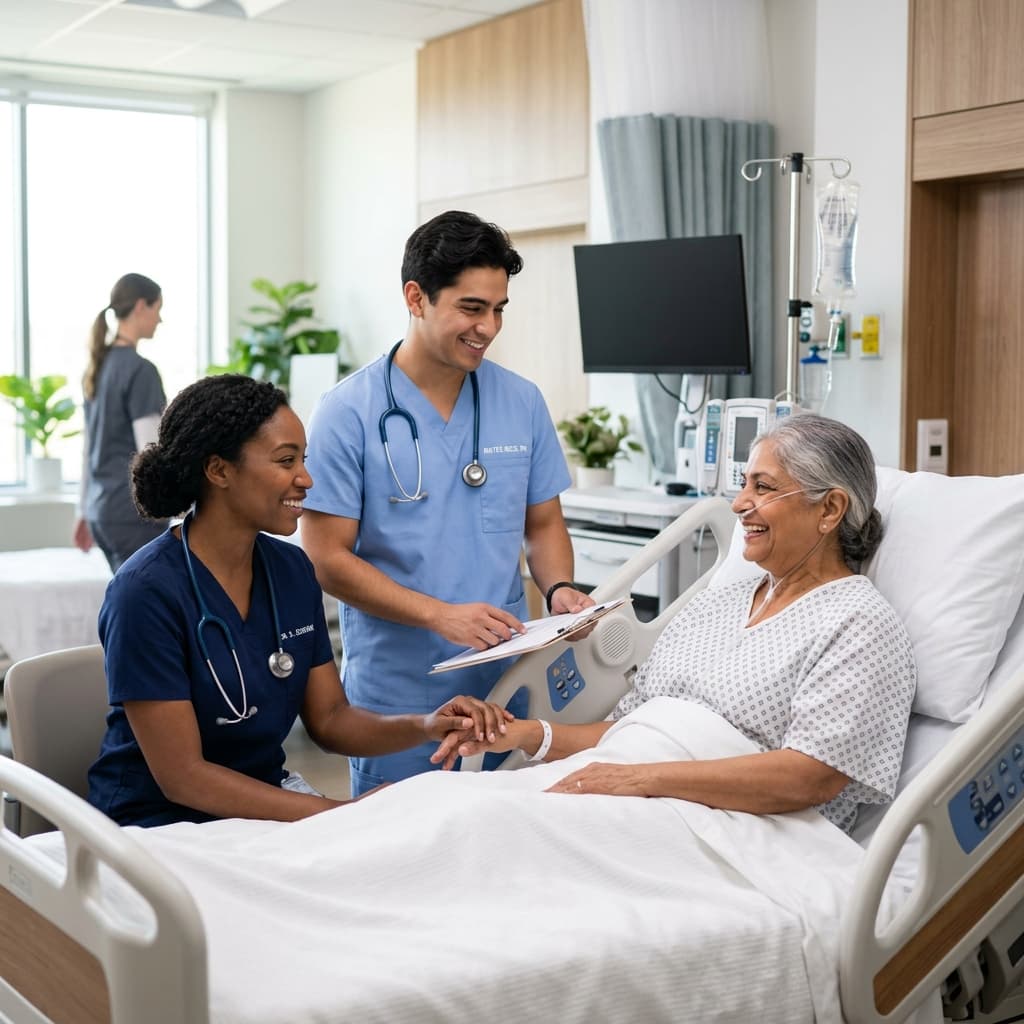 Doctor and Nurse taking care of patient
